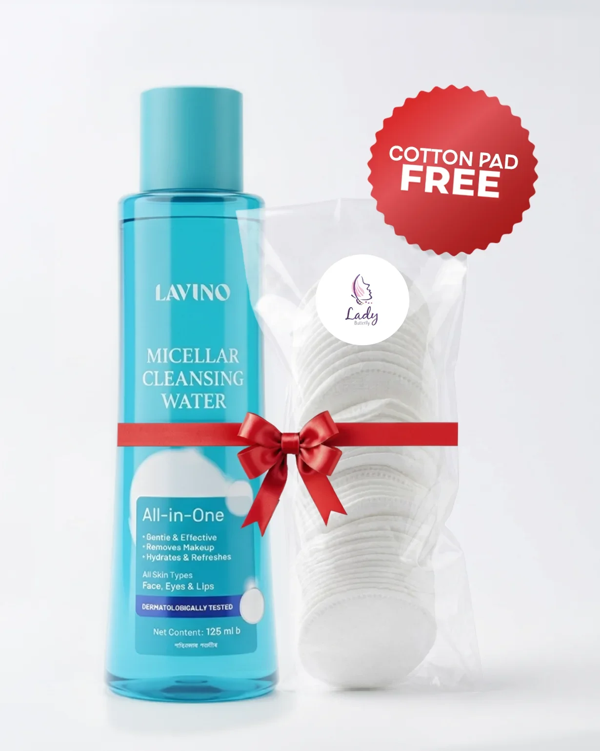 Lavino Micellar Cleansing Water (125ml) + COTTON PAD FREE!!